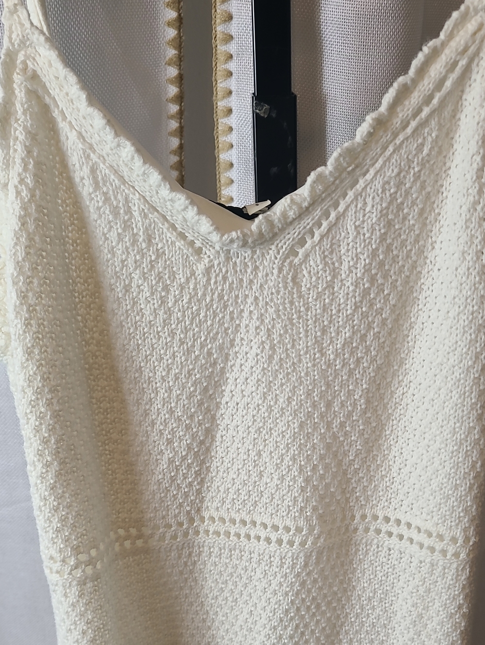 Freshman 1996 V-neck maxi dress features cream crochet detailing and adjustable - Picture 2 of 5